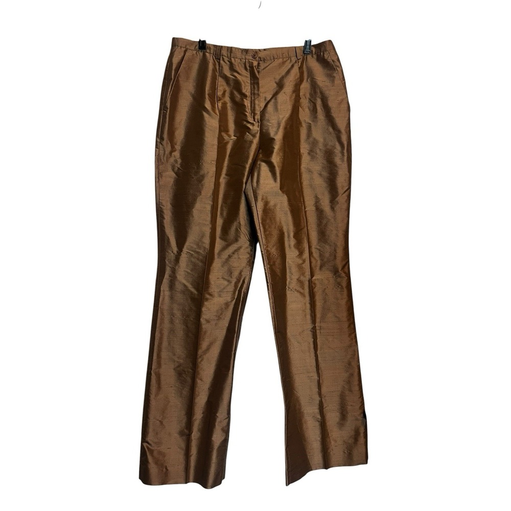 Cerruti 1881 Shantung Silk Pants Us 14 IT 50 Gold